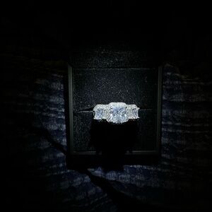 High quality simulated diamonds in sterling.